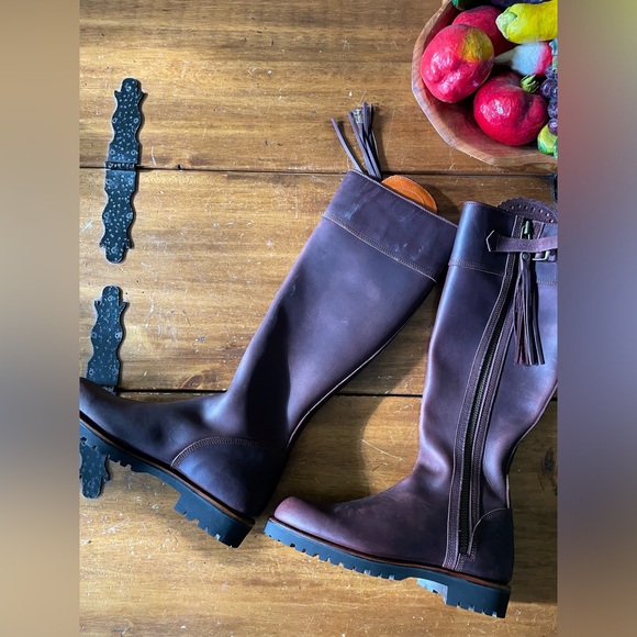 New Penelope Chilvers Leather Tassel Riding Boot Conker Brown 40 Kate Middleton - Picture 6 of 13